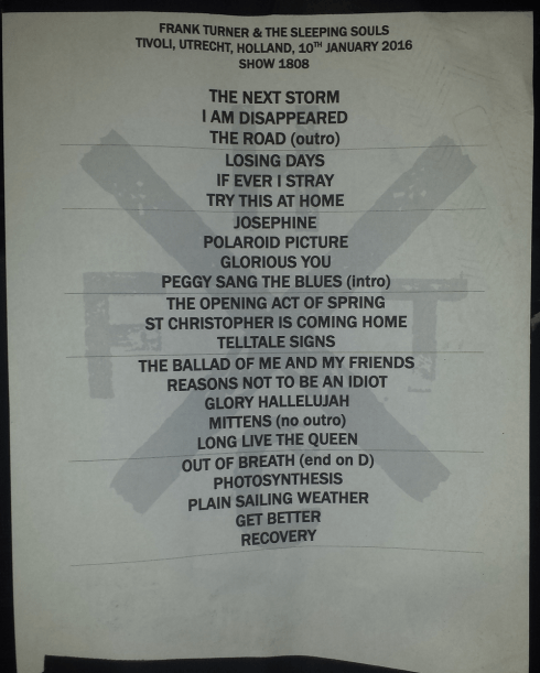 Setlist Frank Turner Tivoli